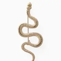 Брошь &laquo;Змея&raquo;, извилистая, цвет золото