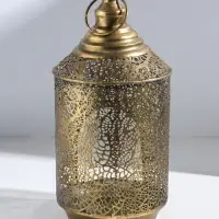 Подсвечник на 1 свечу &laquo;Фонарь. Вереск&raquo;, металл под золото, d=8 см, 16&times;16&times;31.5 см