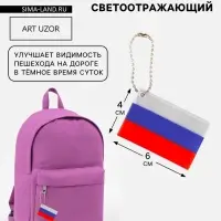 Светоотражающий элемент &laquo;Флаг России&raquo;, 6&times;4 см, триколор
