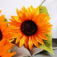 Цветы искусственные &laquo;Подсолнух галант&raquo;, h=60 см, d=12 см, оранжевые