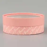 Коробка подарочная с окном &laquo;Цветы&raquo;, 16&times;16&times;5 см, круглая