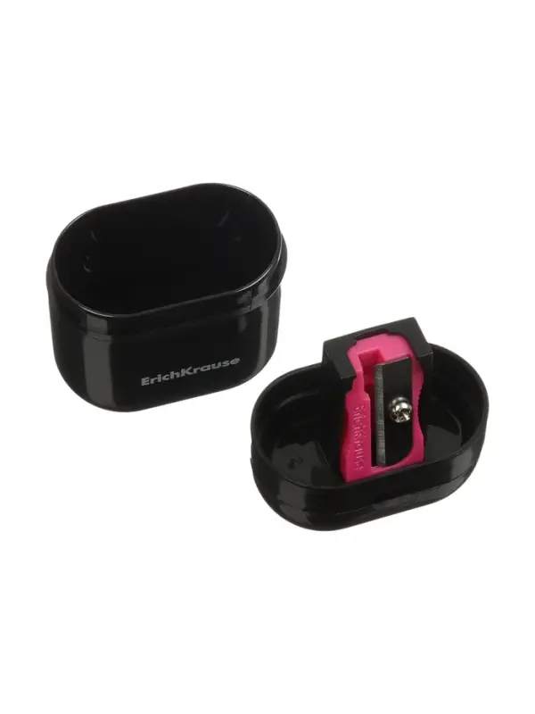 Точилка ErichKrause Case Accent, 1 отверстие, с контейнером, МИКС