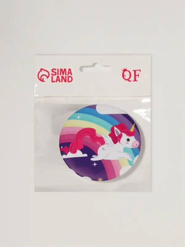 Зеркало складное &laquo;Единороги&raquo;, d=7 см, рисунок МИКС