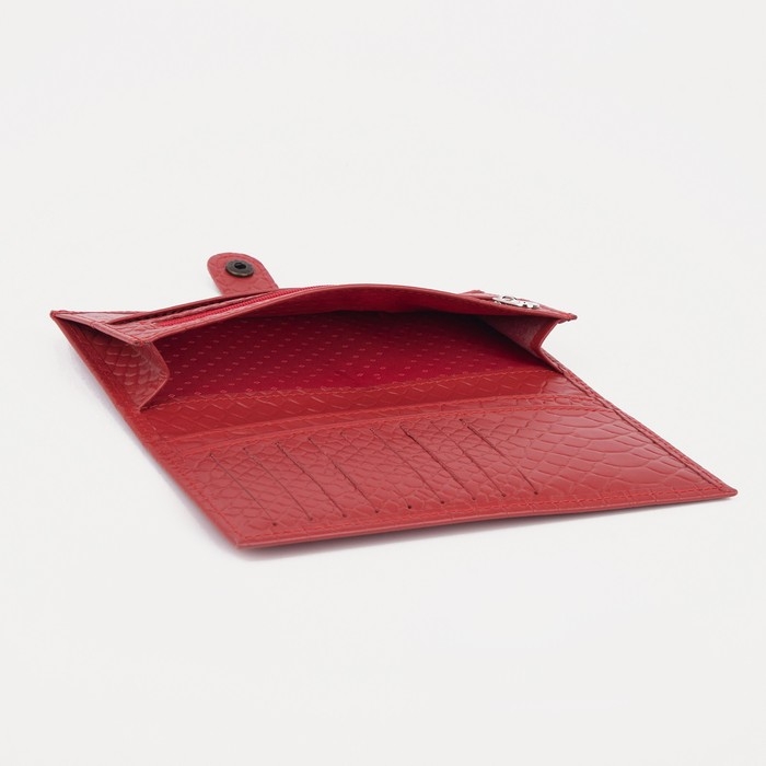 Кошелёк женский на кнопке, цвет красный