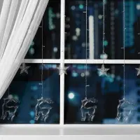 Гирлянда &laquo;Бахрома&raquo; 2.4&times;0.9 м с насадками &laquo;Олень&raquo;, IP20, прозрачная нить, 138 LED, свечение тёплое белое, 8 режимов, 220 В