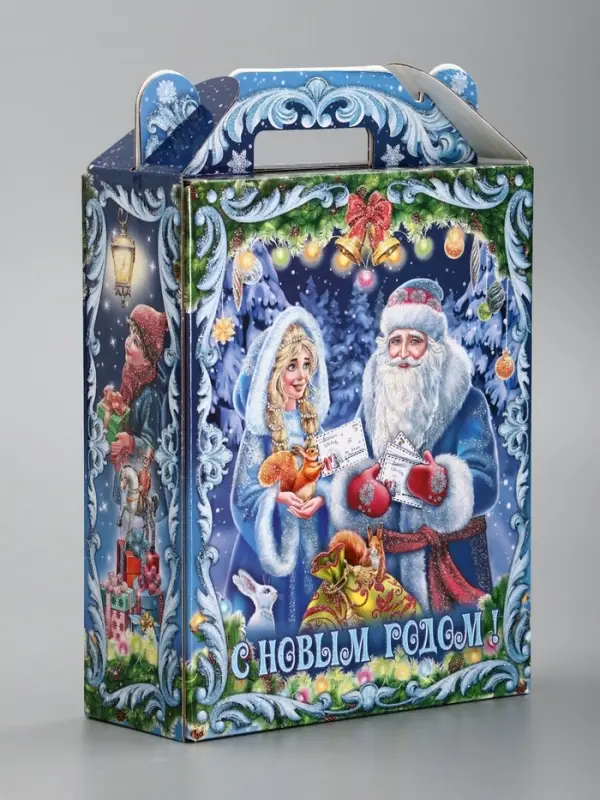 Подарочная новогодняя коробка «Новогодняя карусель», для сладких подарков, 16.8×7×25 см Подарочная новогодняя коробка «Новогодняя карусель», для сладких подарков, 16.8×7×25 см