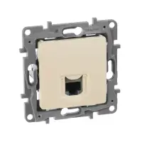 Розетка компьютерная RJ45 категория 5Е UTP слоновая кость ETIKA