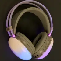 Наушники беспроводные, полноразмерные, Mybit W-33, RGB подсветка, Bluetooth 5.3, 800 мАч, Type-C, RGB подсветка, белые