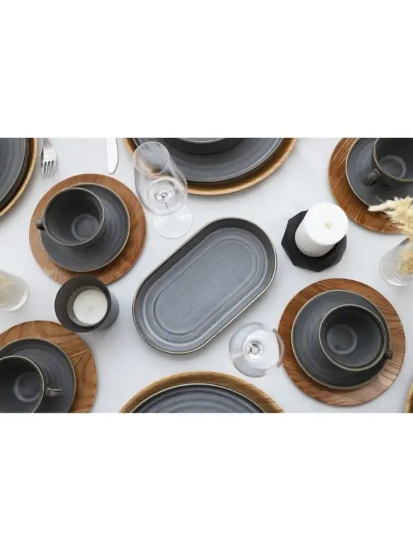 Блюдо Magistro Urban, 260 мл, 18&times;9.8&times;2.5 см, овальное, фарфор, серый