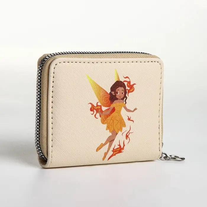 Кошелёк на молнии &laquo;Фея огня&raquo;, отдел для карт, для монет, бежевый
