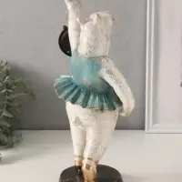 Фигурка - часы настольные полистоун &laquo;Бегемот-балерина&raquo;, 13.5&times;15&times;32.5 см