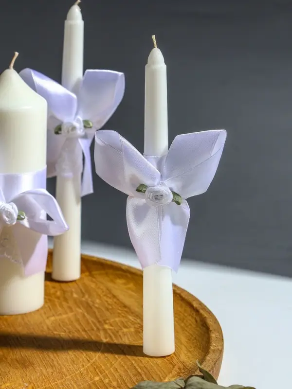 Свечи свадебные  Свечи свадебные "Пышный" набор 3 шт (16 см + 2 шт по 18 см), белый