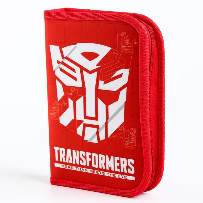 Пенал каркасный, 1 секция, 140х210х40 мм, откидной карман, тканевый, Трансформеры Пенал каркасный, 1 секция, 140х210х40 мм, откидной карман, тканевый, Трансформеры