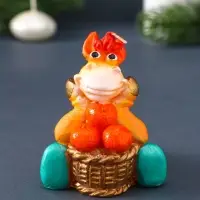 Свеча фигурная "Лошадка с мандаринами" 6х7,5х7,5 см, цв. золотой