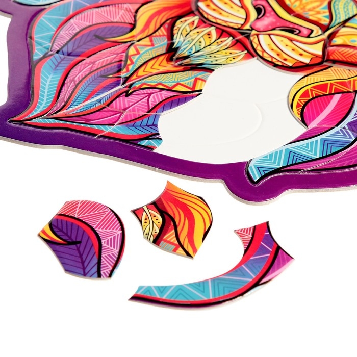 Фигурный пазл в рамке «Лев», на подложке, 67 деталей Фигурный пазл в рамке «Лев», на подложке, 67 деталей