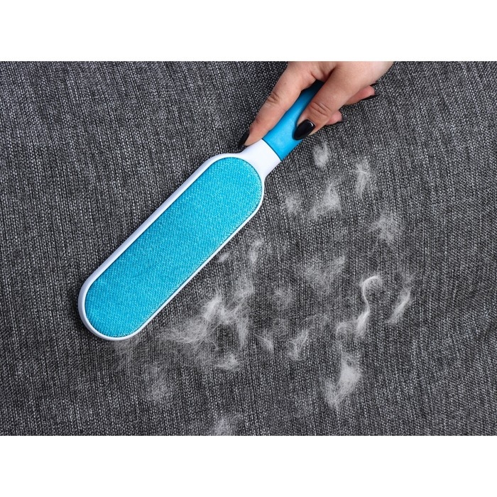 Щётка для удаления шерсти и волос с одежды и мебели с ручкой Доляна, 33×7,5×5 см, цвет синий Щётка для удаления шерсти и волос с одежды и мебели с ручкой Доляна, 33×7,5×5 см, цвет синий