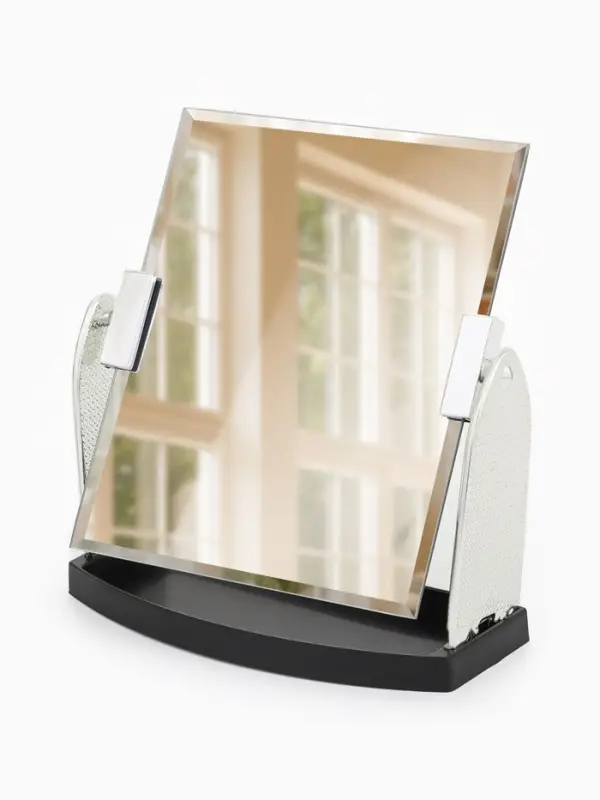 Зеркало настольное, прямоугольное, 17.5&times;19 см, (15&times;17 см), цвет серебряный