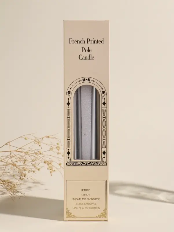 Набор свечей античных, 2,3х30 см, 2 шт "Серебро и жемчуг" 7,5х33,5х2,5 см