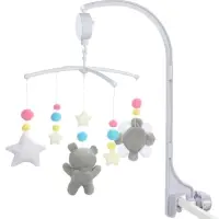 Мобиль музыкальный на кроватку Крошка Я &laquo;Забавный мишка&raquo;, звуковые эффекты, серый