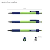 Ручка шариковая автоматическая MC-5, узел 0.7 мм, чернила синие, резиновый упор, длина линии письма 1300 метров, микс