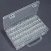 Органайзер для хранения мелочей, 64 баночки, 13&times;22&times;5 см, с наклейками, прозрачный