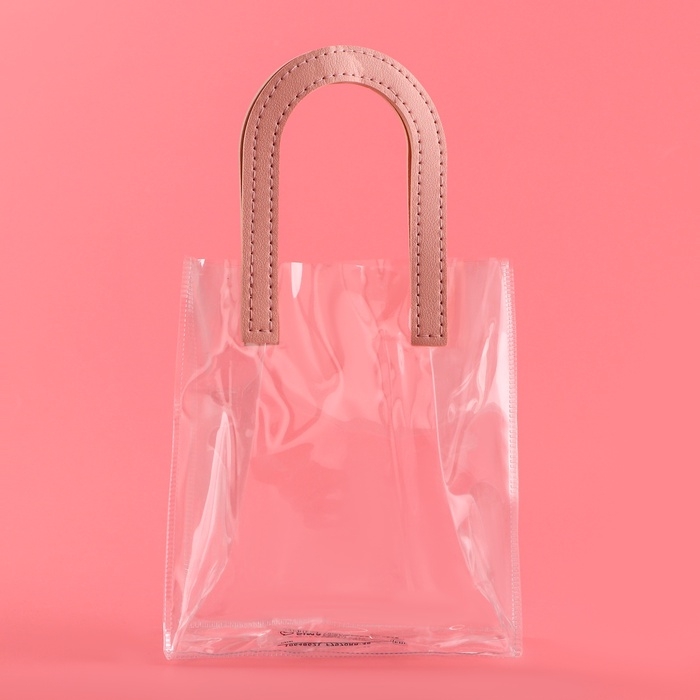 Пакет подарочный из ПВХ, розовый, 17 х 15 х 8 см Пакет подарочный из ПВХ, розовый, 17 х 15 х 8 см