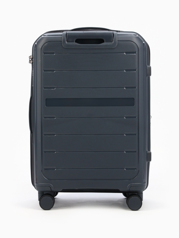 Чемодан 24 Чемодан 24", PP, 43*26*66, отд на молнии, код замок, 4 колеса, серый