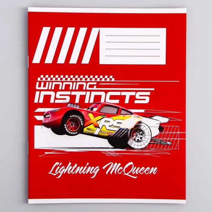 Тетрадь в клетку 12 листов, 5 видов МИКС, обложка мелованный картон, &laquo;Тачки&raquo;