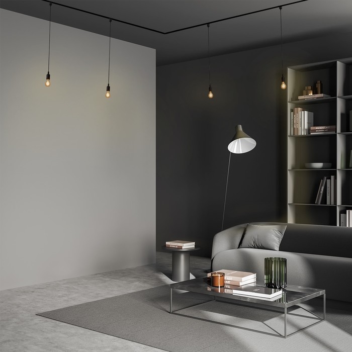 Светильник трековый Светильник трековый "Подвес" Е27 40Вт черный 6х3,5х100см