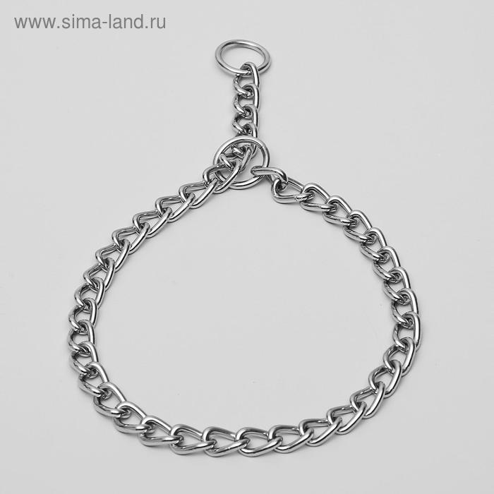 Ошейник - удавка металлический однорядный, 70 см, толщина проволоки 4 мм Ошейник - удавка металлический однорядный, 70 см, толщина проволоки 4 мм