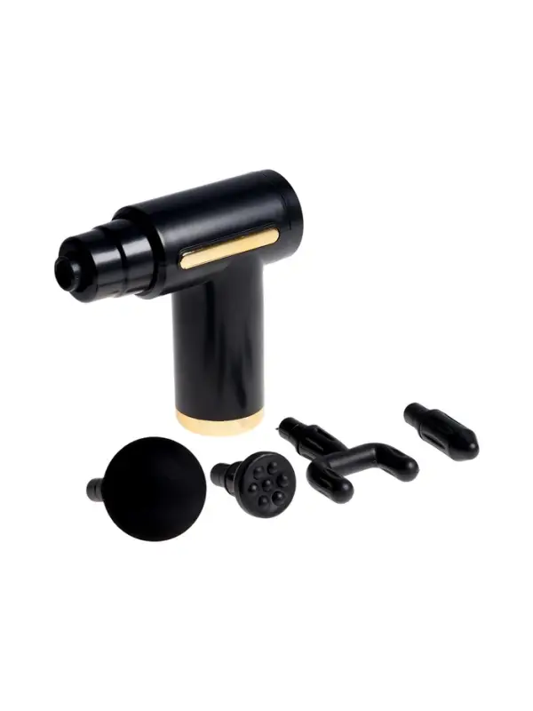 Массажёр для тела LEM-02, вибрационный, 4 насадки, 6 режимов, 1800-3200 об/мин, чёрный