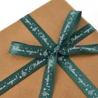 Лента атласная &laquo;Снежинки&raquo;, 1.5 см &times; 5 м, зеленая
