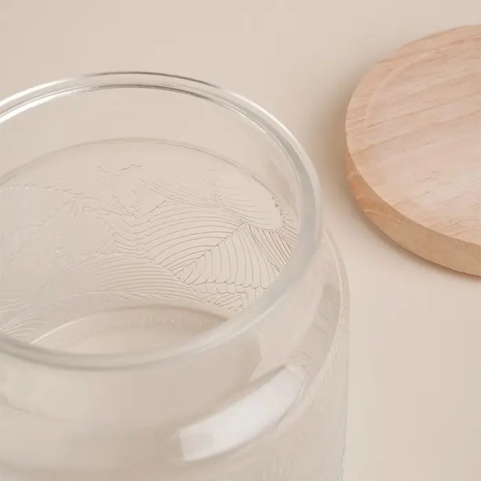Банка для сыпучих продуктов SL Home &laquo;Ивелин&raquo;, 1 л, 12&times;12 см, с деревянной крышкой, стекло, прозрачная
