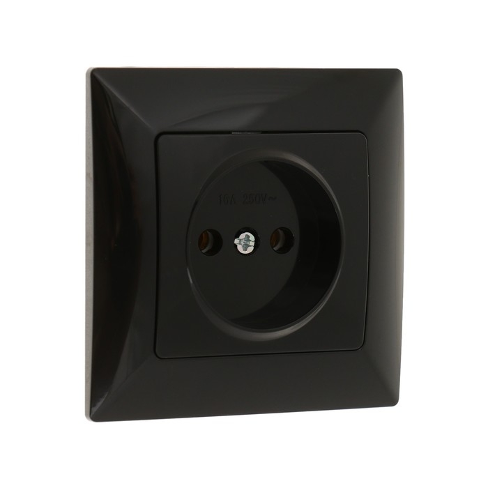Розетка одноместная Luazon Lighting  Розетка одноместная Luazon Lighting "Антей", 10 А, скрытая, без з/к, черная