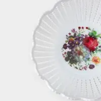 Ваза для хлеба и фруктов &laquo;Вязание&raquo;, 18&times;4.5 см, рисунок МИКС, белая