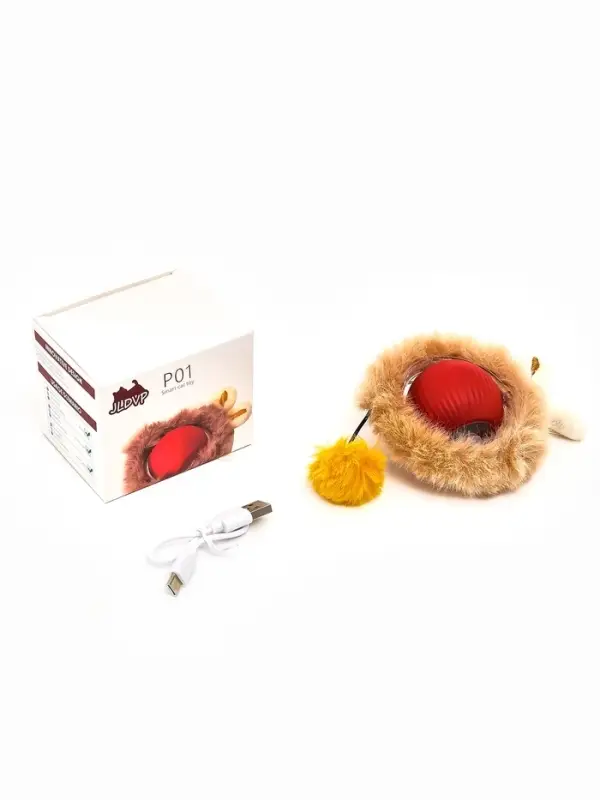 Интерактивная игрушка для кошек &laquo;Убегающий мех&raquo;, красная