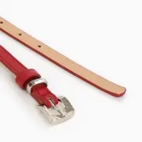 Ремень женский тонкий, 110&times;1.3 см, с пряжкой металл, красный