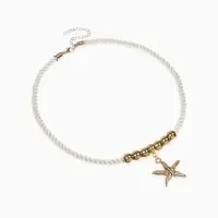 Кулон на шнурке &laquo;Морская звезда&raquo;, L=45 см, цвет бело-золотой