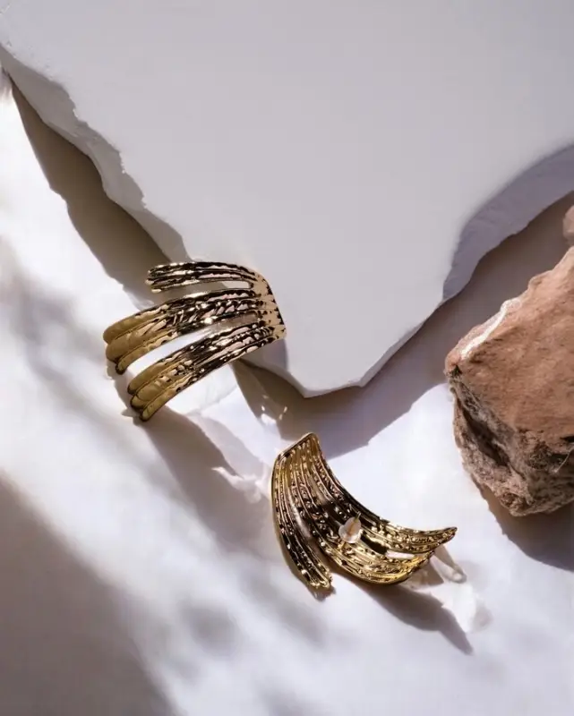 Серьги металл &laquo;Трио&raquo;, объёмные, цвет золото