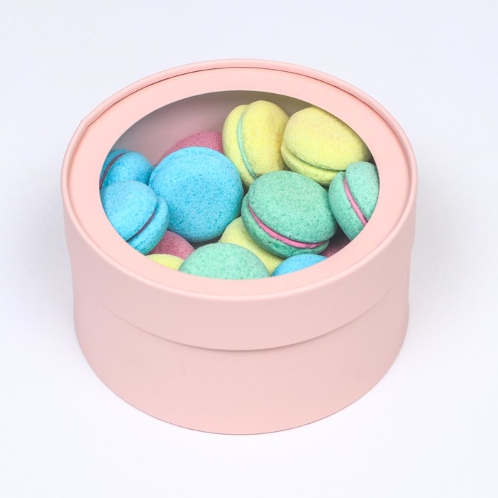 Набор 2 в 1 круглых коробок Набор 2 в 1 круглых коробок "Чароит" светло-лавандовый, с окном, 21 х 11 - 18 х 10 см