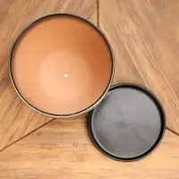 Горшок цветочный с поддоном 4,7 л, коричневый, керамика, "Изысканность" (М)