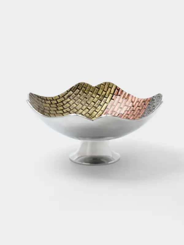 Блюдо сервировочное на ножке, 30&times;30&times;15 см, алюминий