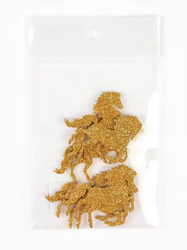 Декор Декор "Лошадки" на клеевой основе, цвет золотой, набор 6 шт.