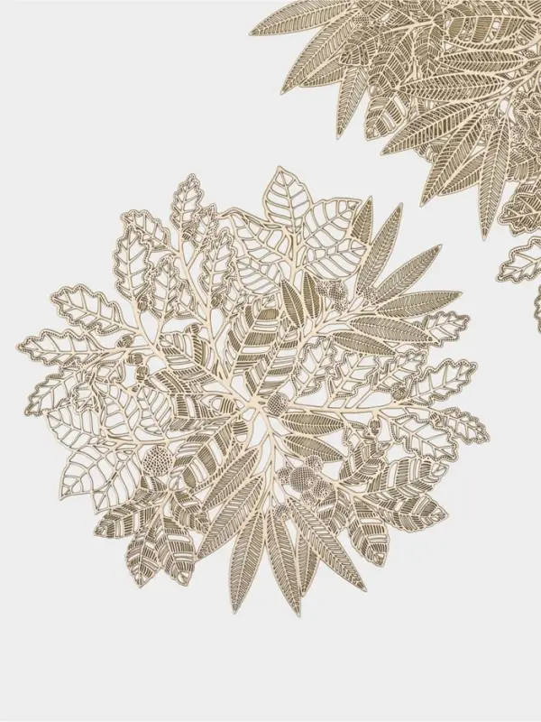 Салфетки сервировочные Доляна Ashberry, 38&times;38 см, 4 шт., золото