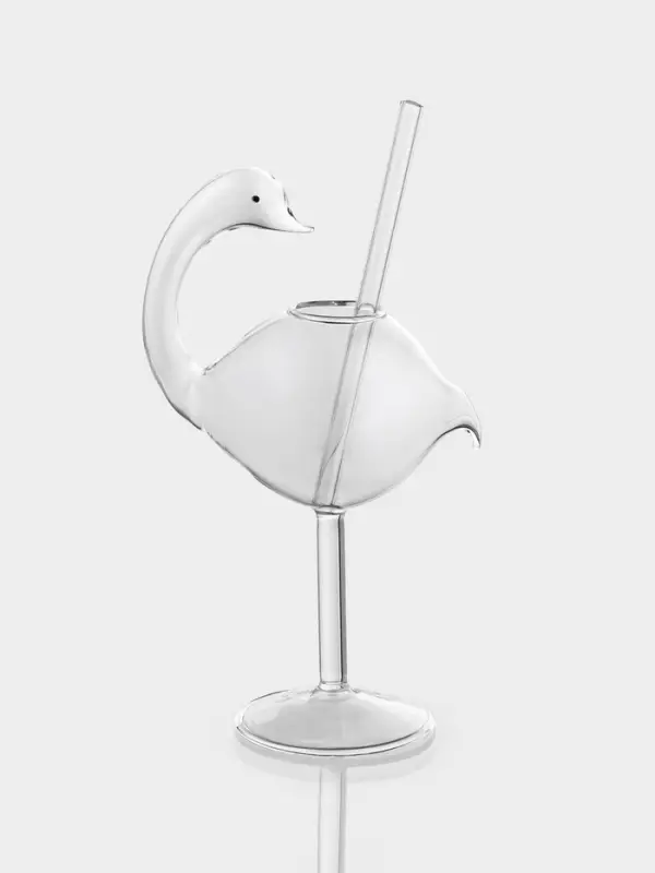 Бокал для коктейля Magistro &laquo;Лебедь&raquo;, 170 мл, 7&times;20 см, с трубочкой, стекло, прозрачный