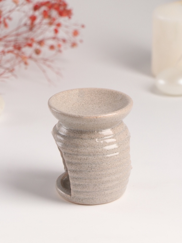 Аромалампа керамика "Изогнутое сердце" песочная 6,3х6,3х7,5 см