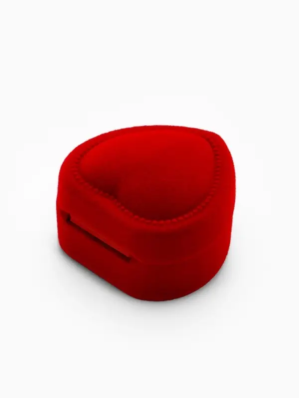 Футляр под кольцо, серьги &laquo;Сердце с рамкой из точек&raquo;, бархатный, 4.5&times;4.5 см, красный