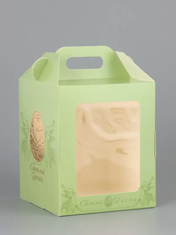 Коробка подарочная пасхальная, тиснение золотой фольгой «Золотая Пасха» 15×15×18 см