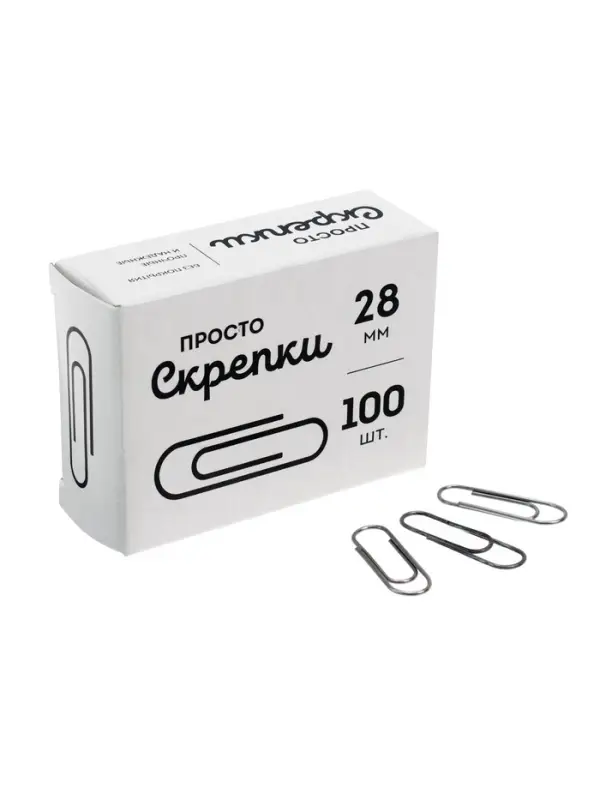 Скрепки канцелярские GLOBUS, 28 мм, 100 шт., без покрытия