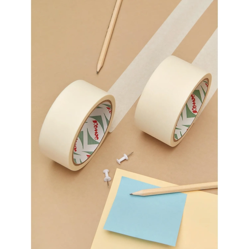 Клейкая лента бумажная (малярная) Комус 48мм х 19м, креппированная